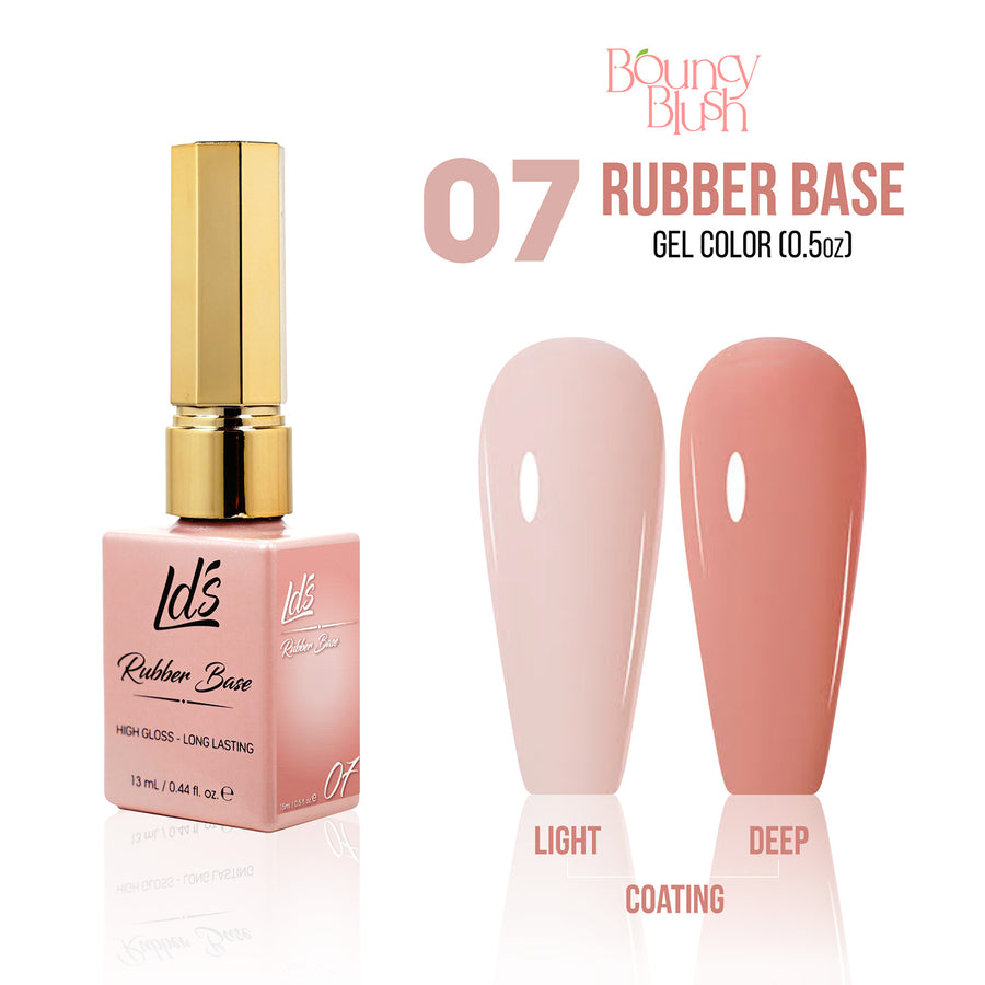 LDS Rubber Base Gel - RB-07 - GEL POLISH 0.5 OZ - Bouncy Blush Collection