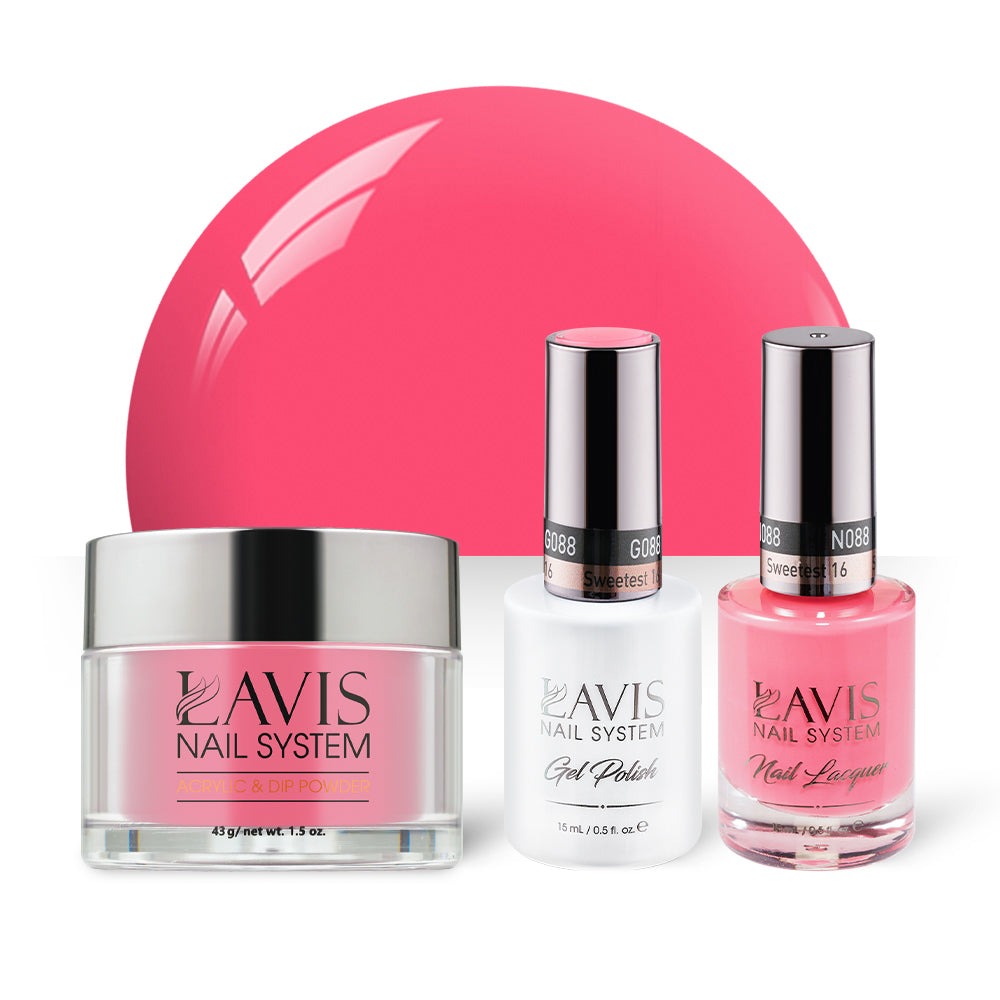 LAVIS 3 in 1 - 088 Sweetest 16 - Acrylic & Dip Powder, Gel & Lacquer