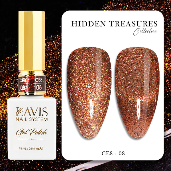 LAVIS Cat Eye CE8 - 08 - Gel Polish 0.5 oz - Hidden Treasures