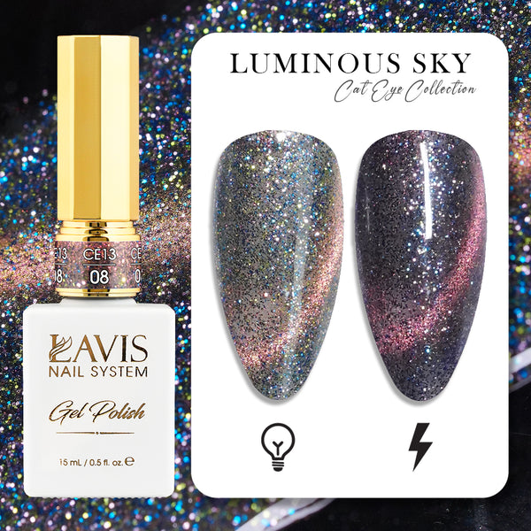 LAVIS Cat Eye CE13 - 08 - Gel Polish 0.5 oz -  Luminous Sky Collection