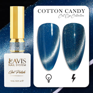 LAVIS Cat Eye CE10 - 08 - Gel Polish 0.5 oz -  Cotton Candy Collection