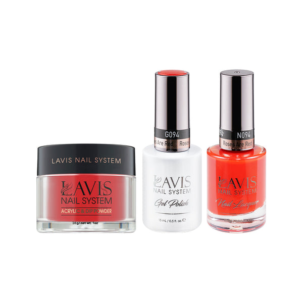 LAVIS 3 in 1 - 094 Roses Are Red - Acrylic & Dip Powder, Gel & Lacquer
