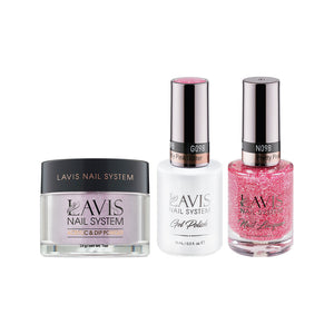 LAVIS 3 in 1 - 098 Pretty Pink Glitter - Acrylic & Dip Powder, Gel & Lacquer