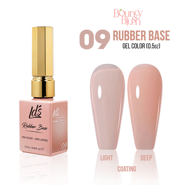 LDS Rubber Base Gel - RB-09 - GEL POLISH 0.5 OZ - Bouncy Blush Collection