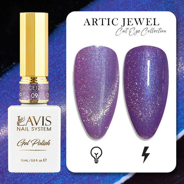 LAVIS Cat Eyes CE12 - 09 - Gel Polish 0.5 oz -  Artic Jewel Collection