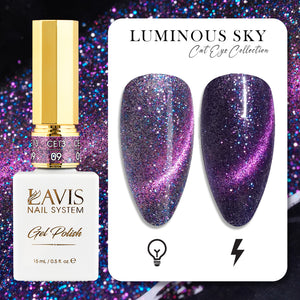 LAVIS Cat Eye CE13 - 09 - Gel Polish 0.5 oz -  Luminous Sky Collection