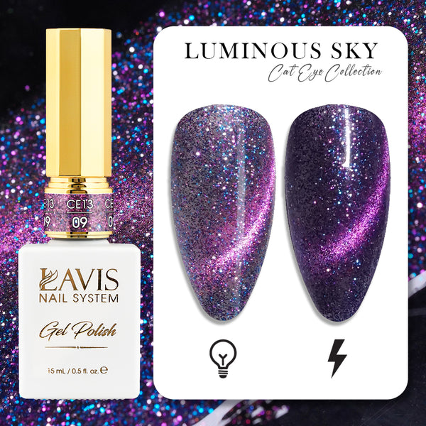 LAVIS Cat Eye CE13 - 09 - Gel Polish 0.5 oz -  Luminous Sky Collection