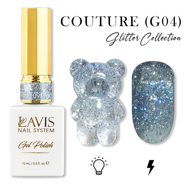 LAVIS Glitter G04 - 09 - Gel Polish 0.5 oz - Couture Collection