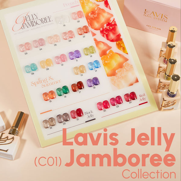 LAVIS C01 - Set 24 Color - Gel Polish 0.5 oz - Jelly Jamboree Collection