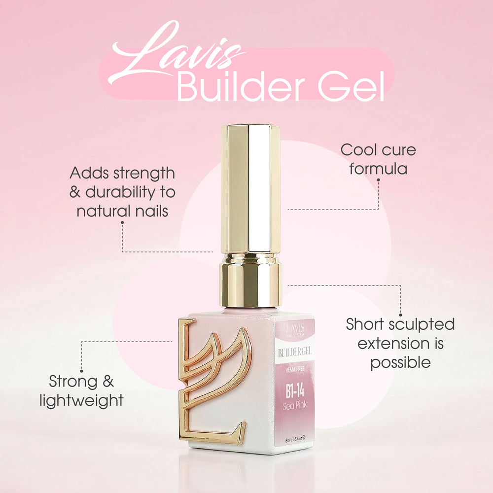LAVIS Builder Gel In The Bottle (Ver 3) - B2 - 03 Flushed Bloom - Gel Polish 0.5oz - DTK Nail Supply