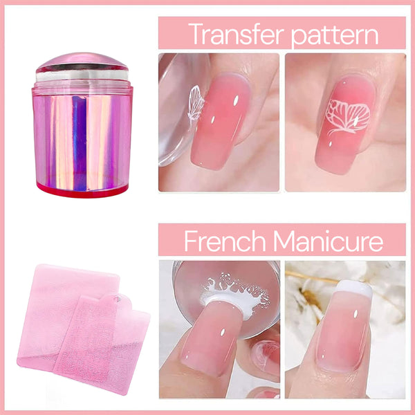 Silicone French Tip Nail Stamper Set
