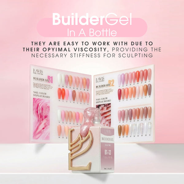 LAVIS Builder Gel In The Bottle - B1 & B2 - Set 72 Colors - Gel Polish 0.5oz