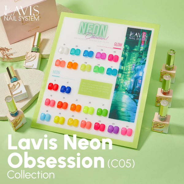 LAVIS C05 - Set 24 Colors - Gel Polish 0.5 oz - Neon Obsession Collection