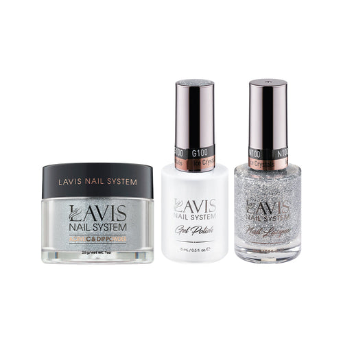 LAVIS 3 in 1 - 100 Ice Crystals - Acrylic & Dip Powder, Gel & Lacquer