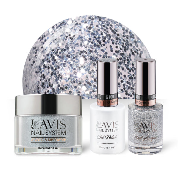 LAVIS 3 in 1 - 100 Ice Crystals - Acrylic & Dip Powder, Gel & Lacquer