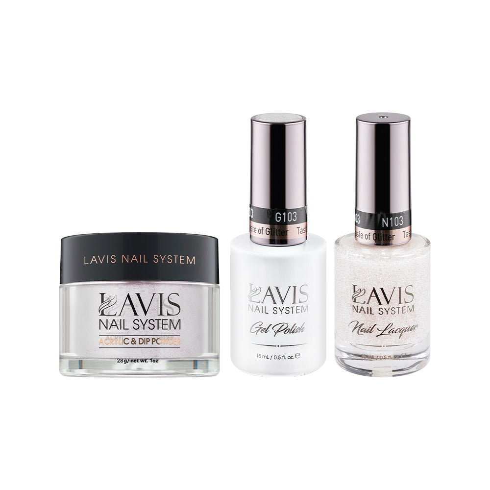 LAVIS 3 in 1 - 103 Taste of Glitter - Acrylic & Dip Powder, Gel & Lacquer