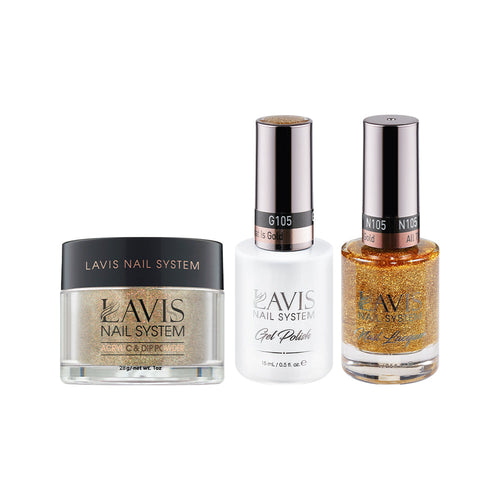 LAVIS 3 in 1 - 105 All That Is Gold - Acrylic & Dip Powder, Gel & Lacquer