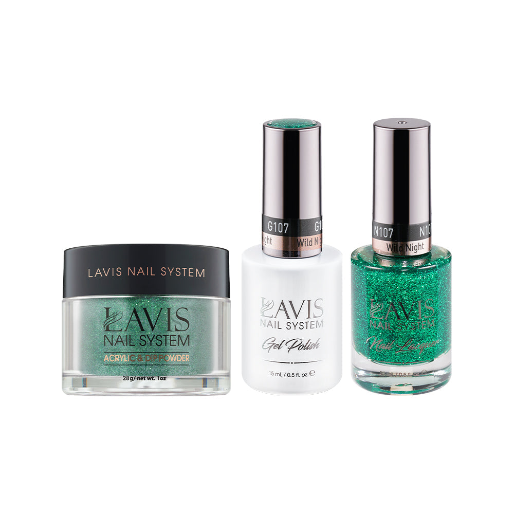 LAVIS 3 in 1 - 107 Wild Night - Acrylic & Dip Powder, Gel & Lacquer