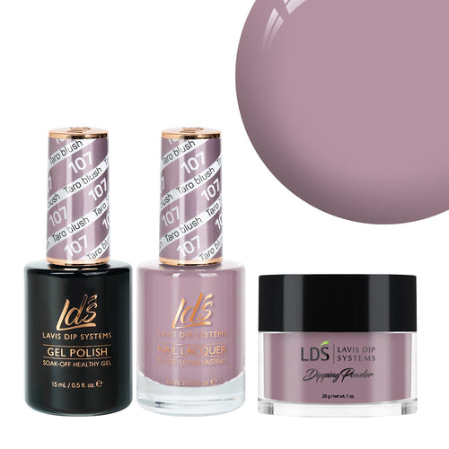 LDS 3 in 1 - 107 Taro Blush - Dip, Gel & Lacquer Matching