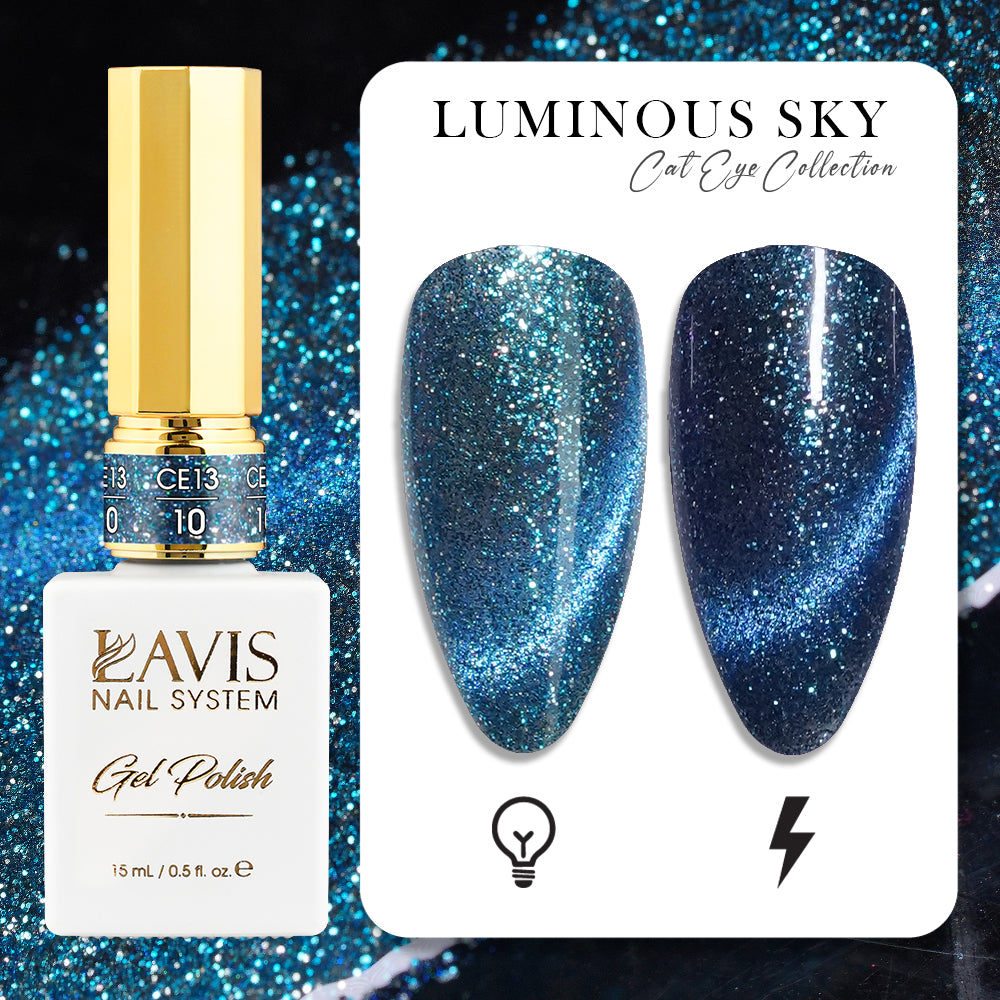 LAVIS Cat Eye CE13 - 10 - Gel Polish 0.5 oz -  Luminous Sky Collection