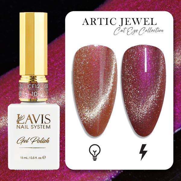 LAVIS Cat Eye CE12 - 10 - Gel Polish 0.5 oz -  Artic Jewel Collection