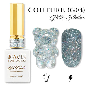 LAVIS Glitter G04 - 10 - Gel Polish 0.5 oz - Couture Collection