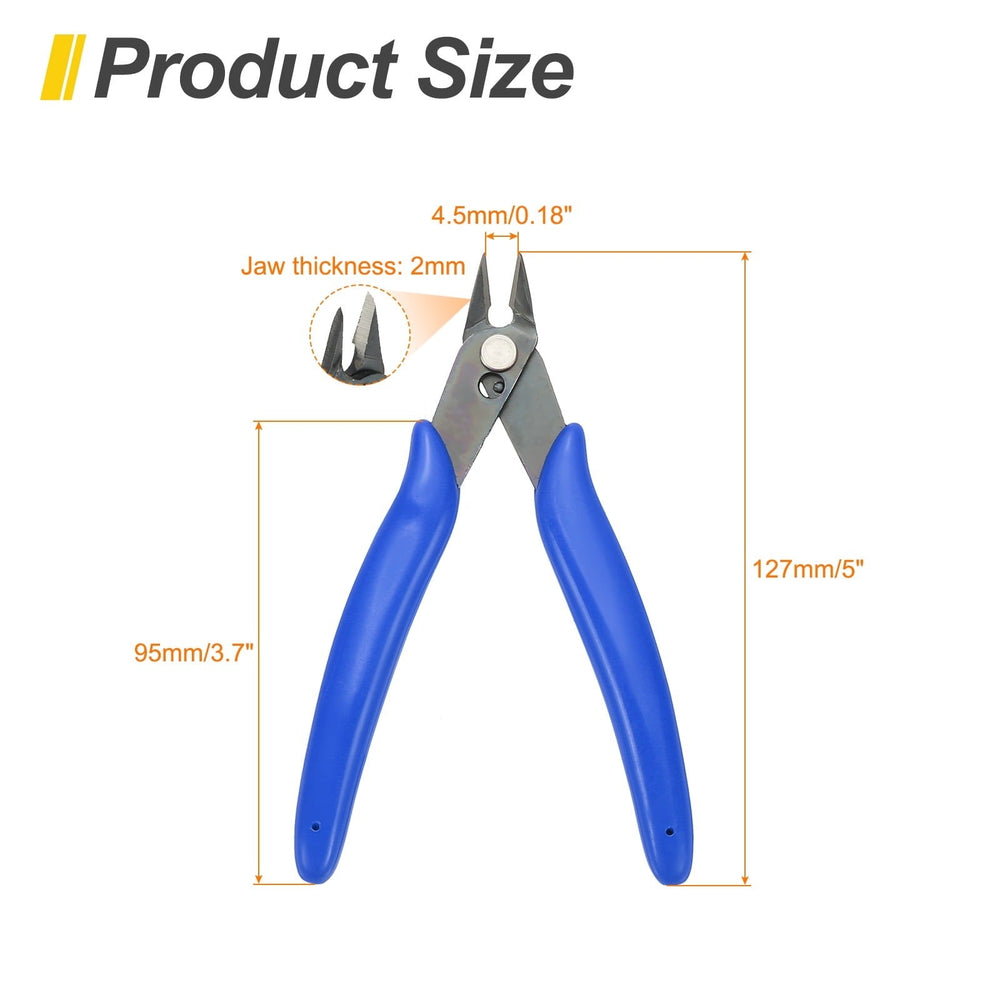 5" Flush Cut Pliers Small Precision Wire Cutter Side Cutter Diagonal Cutting Pliers for Jewelry Model Electronic 3D Print, Blue