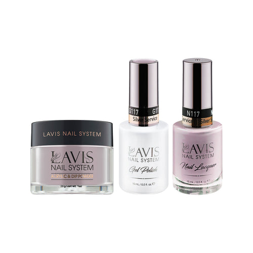 LAVIS 3 in 1 - 117 Silver Service - Acrylic & Dip Powder, Gel & Lacquer