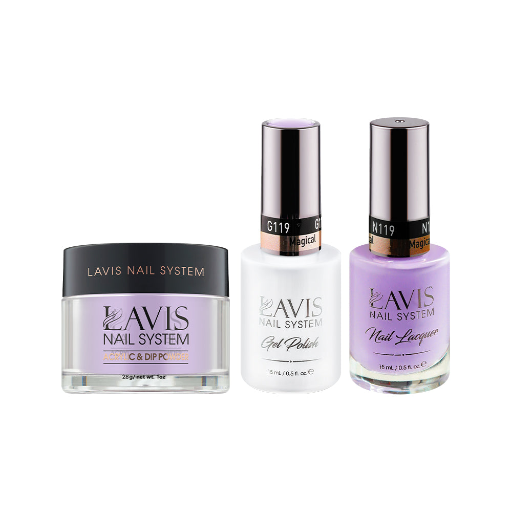 LAVIS 3 in 1 - 119 Magical - Acrylic & Dip Powder, Gel & Lacquer