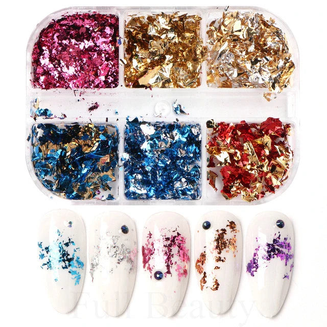 6 Grids of Nail Art Foil #3 - Festive