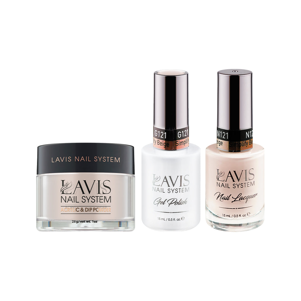 LAVIS 3 in 1 - 121 Simplify Beige - Acrylic & Dip Powder, Gel & Lacquer