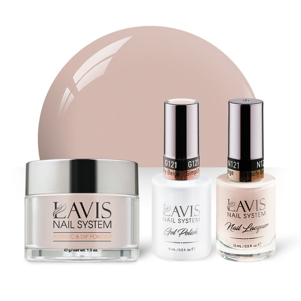 LAVIS 3 in 1 - 121 Simplify Beige - Acrylic & Dip Powder, Gel & Lacquer