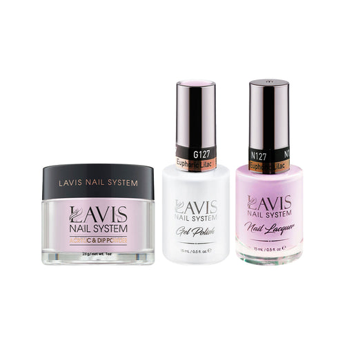 LAVIS 3 in 1 - 127 Euphoric Lilac - Acrylic & Dip Powder, Gel & Lacquer