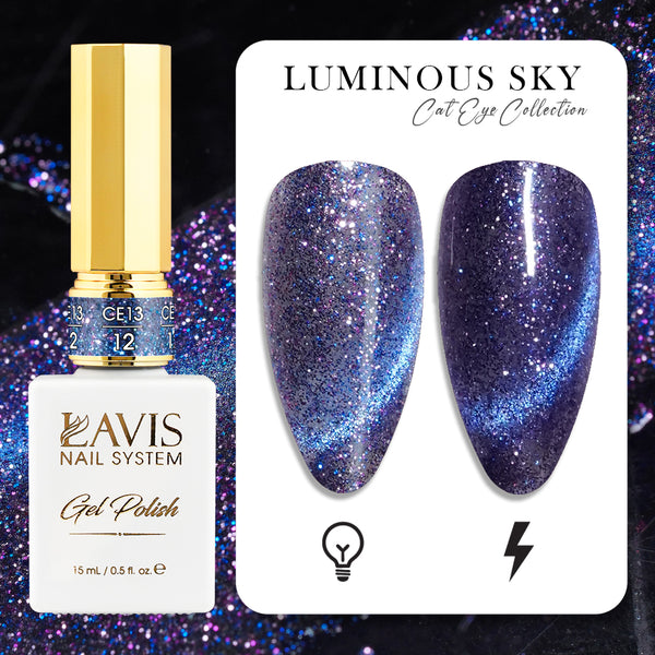 LAVIS Cat Eye CE13 - 12 - Gel Polish 0.5 oz -  Luminous Sky Collection