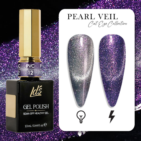 LDS 12 - Gel Polish 0.5 oz - Pearl Veil Cat Eyes