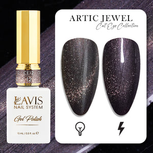 LAVIS Cat Eye CE12 - 12 - Gel Polish 0.5 oz -  Artic Jewel Collection