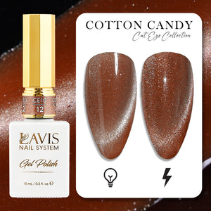 LAVIS Cat Eye CE10 - 12 - Gel Polish 0.5 oz -  Cotton Candy Collection