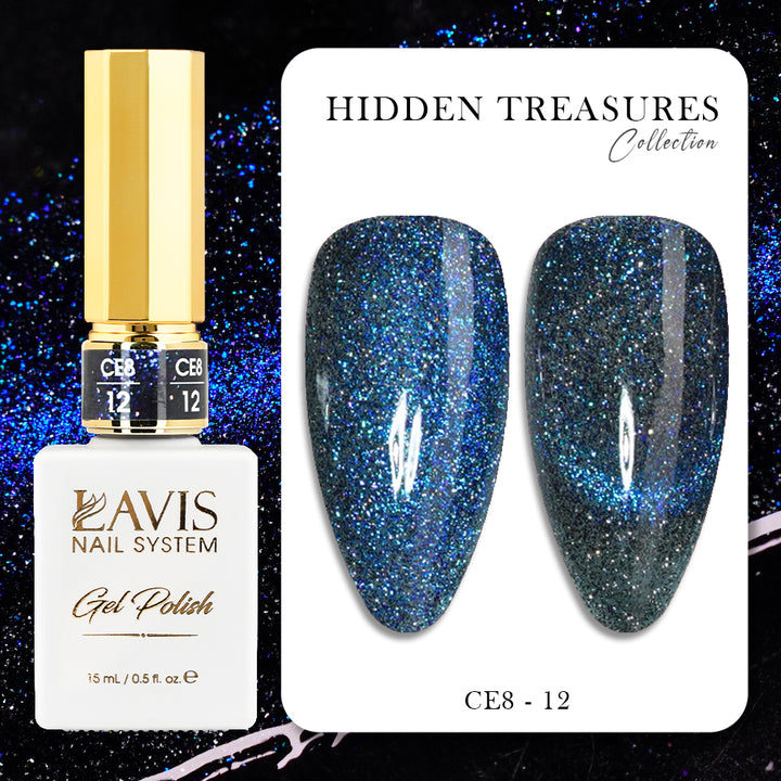 LAVIS Cat Eye CE8 - 12 - Gel Polish 0.5 oz - Hidden Treasures