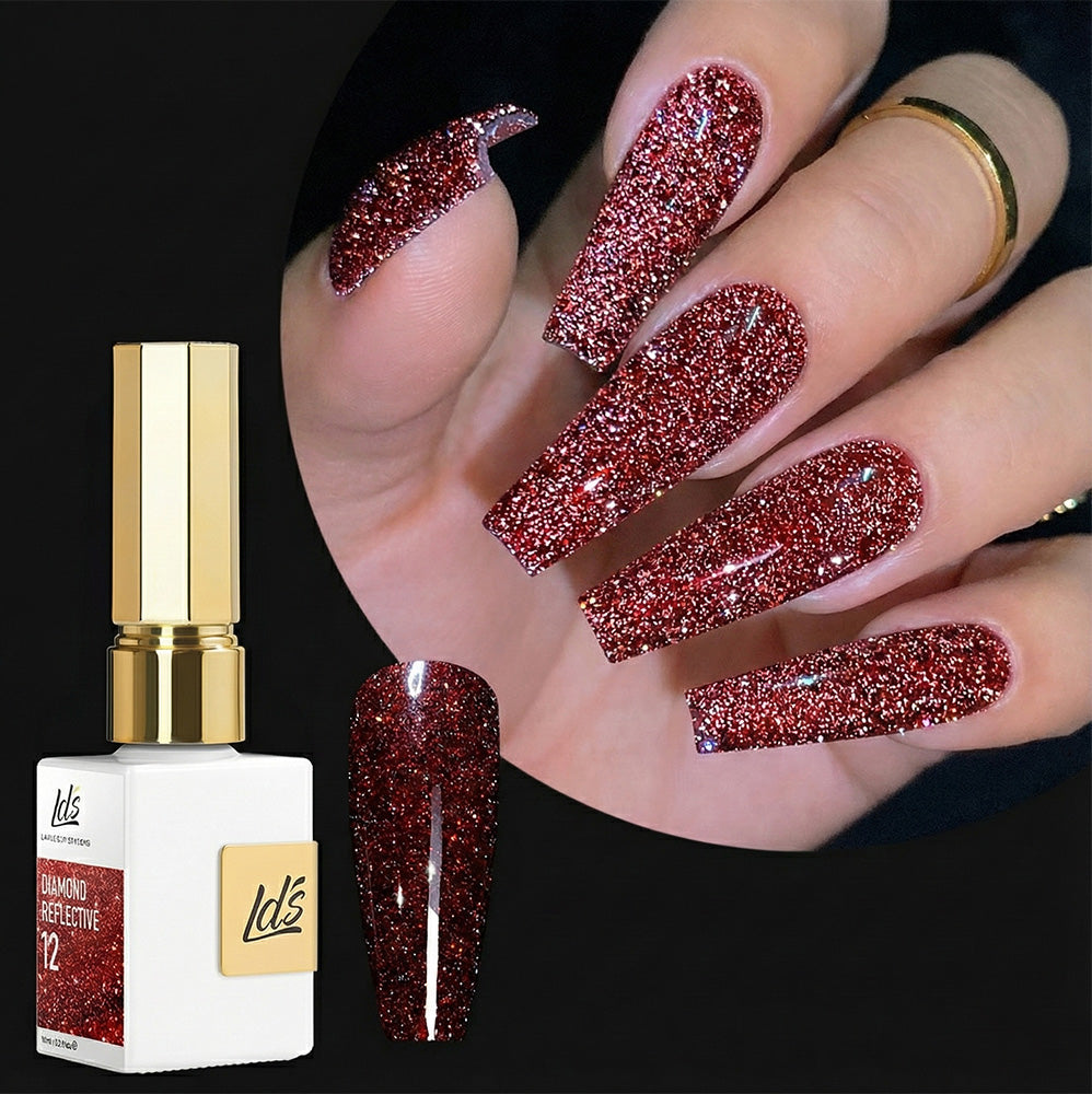 LDS Glitter 12 - Gel Polish 0.5 oz - Diamond Reflective Collection