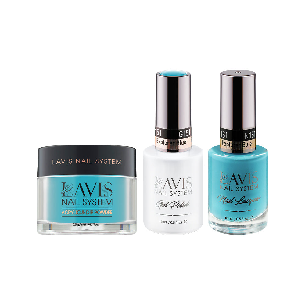 LAVIS 3 in 1 - 151 Explorer Blue - Acrylic & Dip Powder, Gel & Lacquer