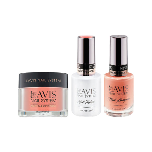 LAVIS 3 in 1 - 152 Ravishing Coral - Acrylic & Dip Powder, Gel & Lacquer