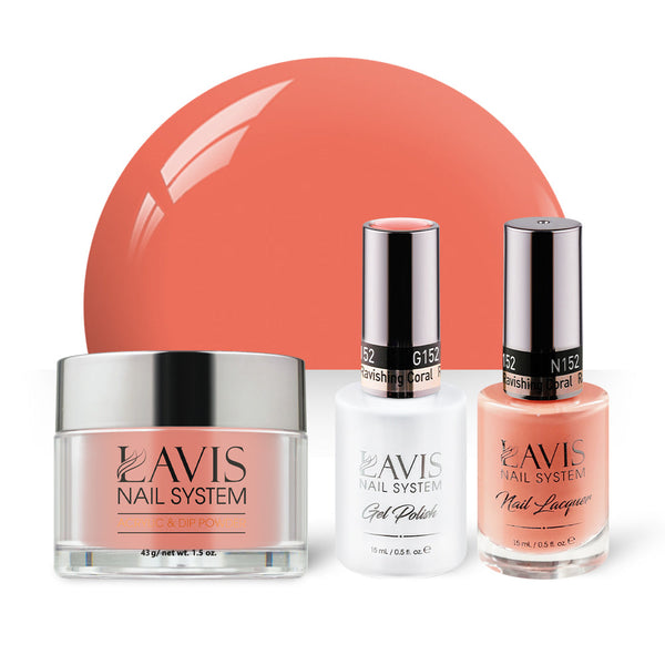 LAVIS 3 in 1 - 152 Ravishing Coral - Acrylic & Dip Powder, Gel & Lacquer