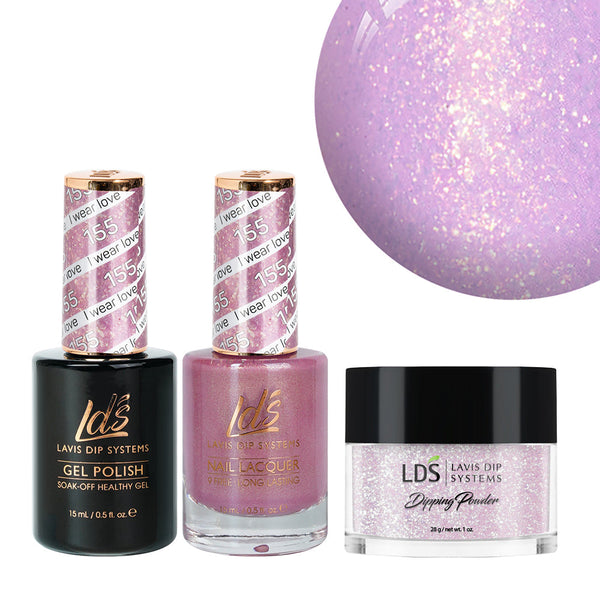 LDS 3 in 1 - 155 I Wear Love - Dip, Gel & Lacquer Matching