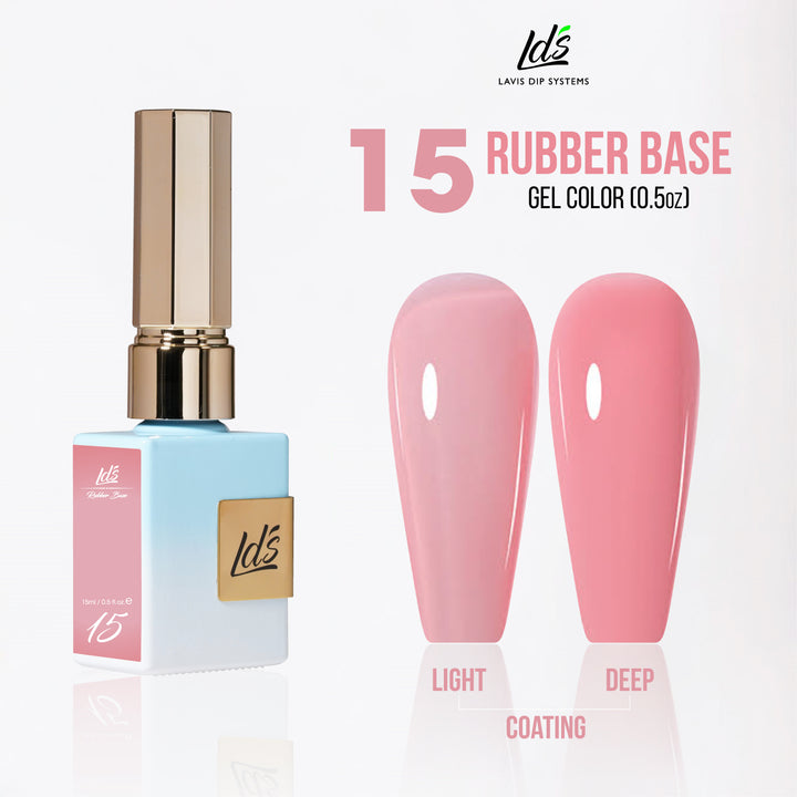 LDS Rubber Base Gel - RB-15 - GEL POLISH 0.5 OZ - Bouncy Blush Collection