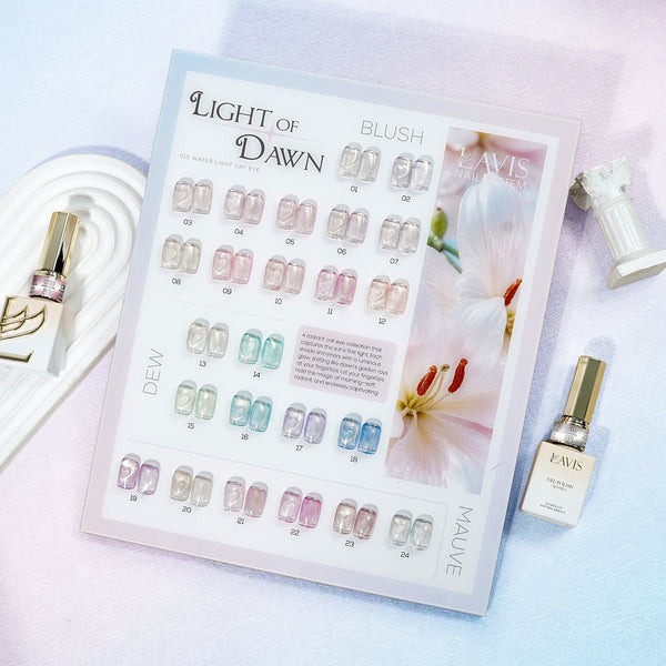 LAVIS C10 - Set 24 Colors - Gel Polish 0.5 oz - Light of Dawn Collection