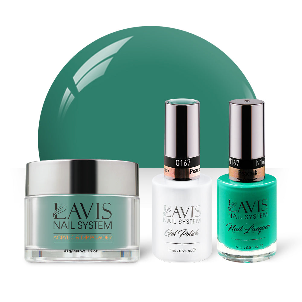 LAVIS 3 in 1 - 167 Peacock - Acrylic & Dip Powder, Gel & Lacquer