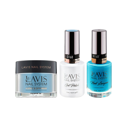 LAVIS 3 in 1 - 168 Major Blue - Acrylic & Dip Powder, Gel & Lacquer