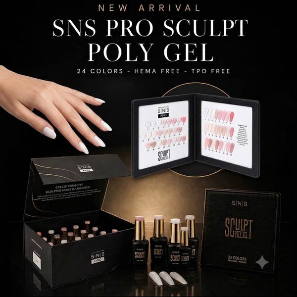 SNS Pro Sculpt Poly Gel - Set 24 Colors - HEMA & TPO Free - 0.5 oz
