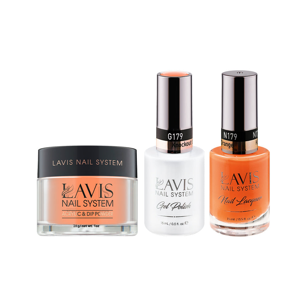 LAVIS 3 in 1 - 179 Knockout Orange - Acrylic & Dip Powder, Gel & Lacquer