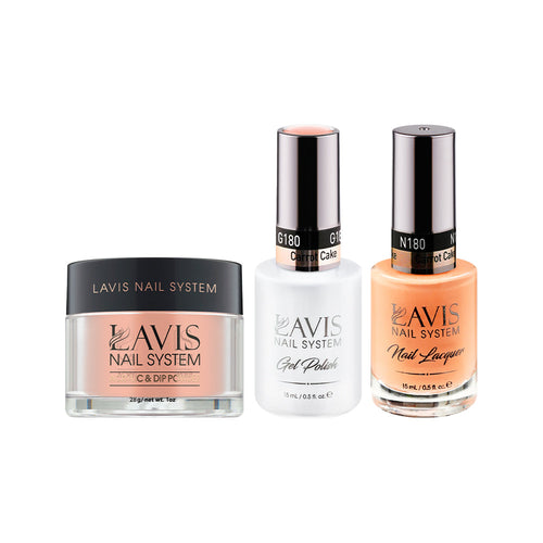 LAVIS 3 in 1 - 180 Carrot Cake - Acrylic & Dip Powder, Gel & Lacquer